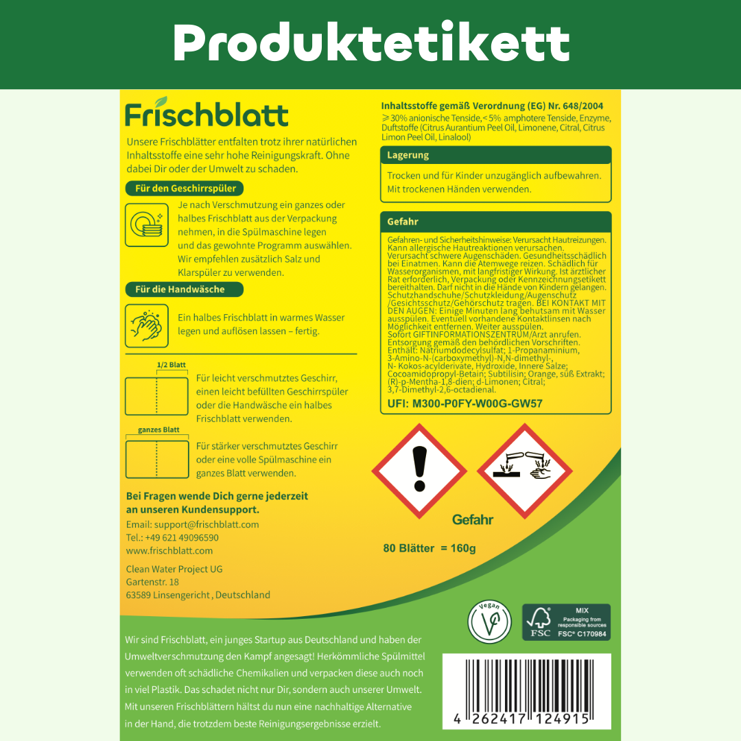 Spülmittel Blätter