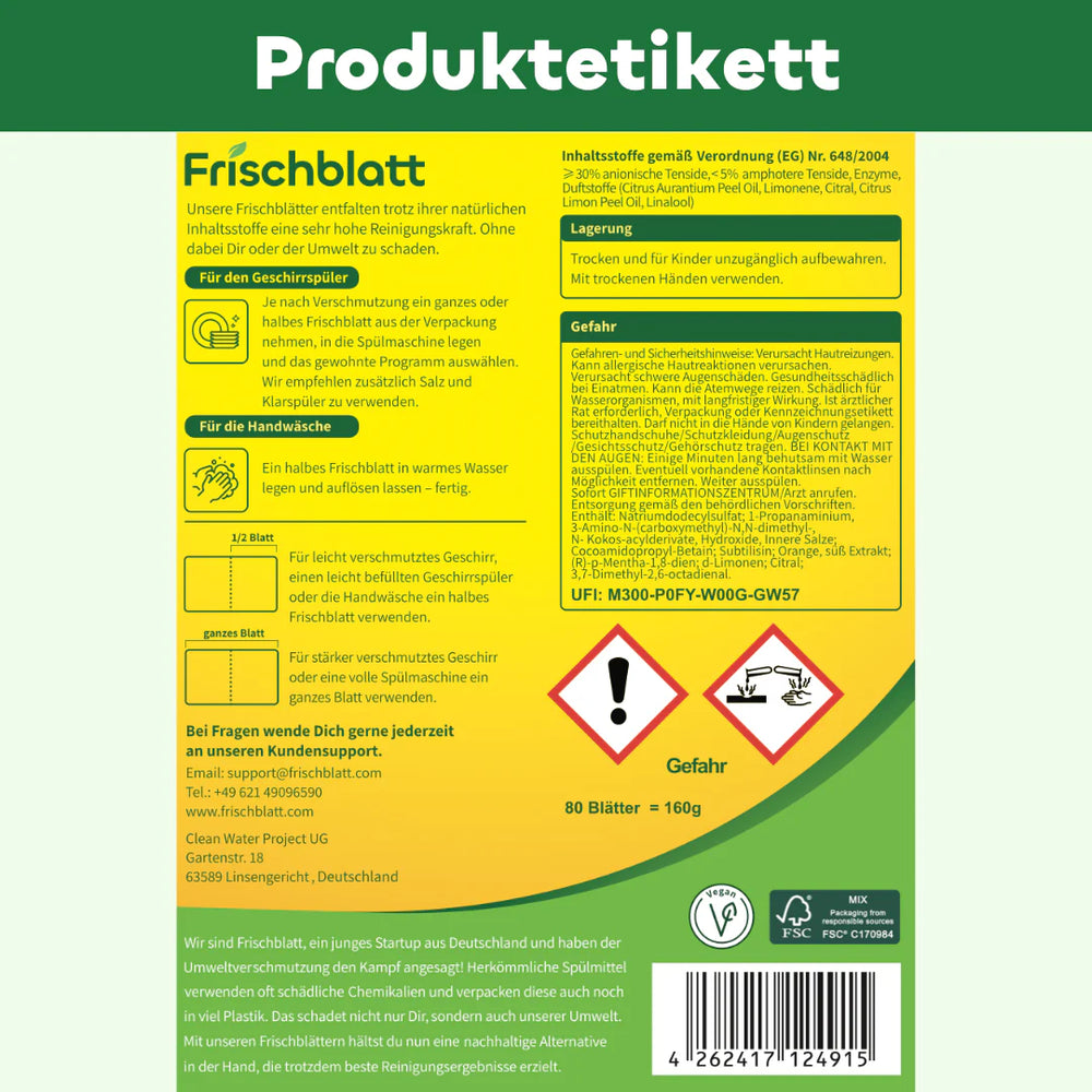 Spül- und Waschmittelblätter im Set